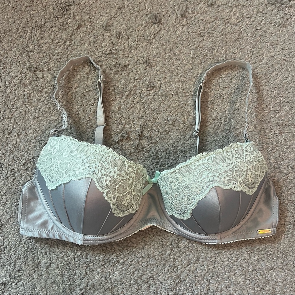 Christian Lacroix Blue Satin Bra